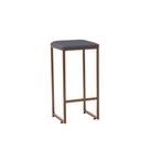 Banqueta Donna Bronze Linho Cinza