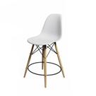 Banqueta Eames Eiffel de Madeira Assento Branco