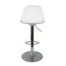 Banqueta Eiffel Evolux BC2023 Branca Giratória Regulagem Altura Estofada Design Eames 100kg