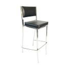Banqueta EMPILHÁVEL cromada altura 75cm assento e encosto preto Banqueta EMPILHÁVEL cromada altura 75cm assento e encosto preto