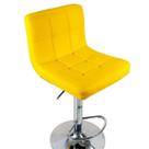 Banqueta Estofada Gomos Confort Base Cromada Amarela Banqueta Estofada Gomos Confort Base Cromada Amarela