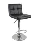 Banqueta Estofada Gomos Confort Base Cromada Preta Banqueta Estofada Gomos Confort Base Cromada Preta