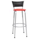 Banqueta Estrutura Prata Com Encosto Junco Preto Alta Balcão Área Gourmet Bancada Cozinha Americana Itagold Banqueta Estrutura Prata Com Encosto Junco Preto Alta Balcão Área Gourmet Bancada Cozinha Americana Itagold