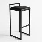 Banqueta Ferro Alta Industrial Metal Bar Moderno material sintético Cor:preto
