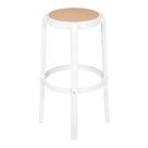 Banqueta Fitz Alta com Assento Simulando Rattan