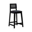 Banqueta Gabi Madeira Maciça Encosto Anatômico c/ Telinha e Assento Estofado c/ 68cm Altura - Preto Banqueta Gabi Madeira Maciça Encosto Anatômico c/ Telinha e Assento Estofado c/ 68cm Altura - Preto
