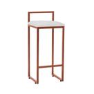 Banqueta Industrial Premium Bar Cozinha Bistrô Aço Dori Cobre Assento Suede Branco Banqueta Industrial Premium Bar Cozinha Bistrô Aço Dori Cobre Assento Suede Branco