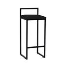 Banqueta Industrial Premium Bar Cozinha Bistrô Aço Dori Preta Assento Suede Preto Banqueta Industrial Premium Bar Cozinha Bistrô Aço Dori Preta Assento Suede Preto