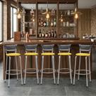 Banqueta Itagold Alta 70cm 5 Unidades Premium Acabamento Da Estrutura Prata Encosto Junco Degradê Banqueta Itagold Alta 70cm 5 Unidades Premium Acabamento Da Estrutura Prata Encosto Junco Degradê