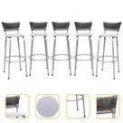 Banqueta Itagold Alta 70cm 5 Unidades Premium Acabamento Da Estrutura Prata Encosto Junco Degradê