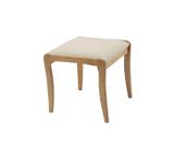 Banqueta Izza Estofada Cor Papel com Base Madeira Amêndoa 45cm - 69351
