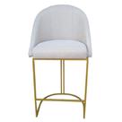 Banqueta King Base de Ferro Linho Bege - D'Classe Decor