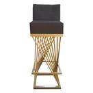 Banqueta Luma Base de Ferro Sued Grafite - D'Classe Decor