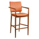 Banqueta Madeira Maciça com Braço Ram 55cm material sintético Caramelo - Sallar Home