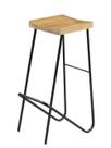 Banqueta Mamba cor Driftwood com Base Aço Grafite 75cm - 64103