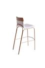 Banqueta material sintético off white base metalica dourada