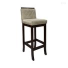 Banqueta Média com Encosto Matelassê Nice Madeira Maciça Maciça Suede Bege CCS Banqueta Média com Encosto Matelassê Nice Madeira Maciça Maciça Suede Bege CCS