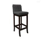 Banqueta Média para Balcão de Cozinha Nice Madeira Maciça Matelassê Suede Cinza CCS Banqueta Média para Balcão de Cozinha Nice Madeira Maciça Matelassê Suede Cinza CCS