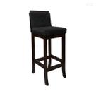 Banqueta Média para Bancada de Cozinha Nice Madeira Maciça Matelassê Suede Preto CCS Banqueta Média para Bancada de Cozinha Nice Madeira Maciça Matelassê Suede Preto CCS