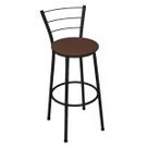 Banqueta Média Preta com Encosto para Cozinha Assento Marrom Banqueta Média Preta com Encosto para Cozinha Assento Marrom