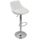 Banqueta Milano Carmel Estofada Giratória c/ Regulagem - Branco