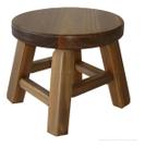 Banqueta Mini Hardman Madeira Padrão Nogueira Assento Redonda