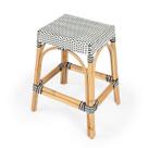 Banqueta Offex Transitional Lightweight Rattan preto/branco