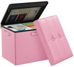 Banqueta otomana de armazenamento para os pés DocSafe, à prova de fogo, rosa