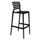 Banqueta Para Bar Alta Tramontina Sofia Preta Em Polipropileno Empilhável Banqueta Para Bar Alta Tramontina Sofia Preta Em Polipropileno Empilhável