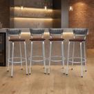 Banqueta para bar/gourmet Balcão Alto Estrutura Prata Encosto Junco Degradê Ideal Bancadas Ilhas Cozinha Americana Kit 4 Banquetas Itagold Banqueta para bar/gourmet Balcão Alto Estrutura Prata Encosto Junco Degradê Ideal Bancadas Ilhas Cozinha Americana Kit 4 Banquetas Itagold