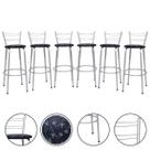 Banqueta Para Cozinha Americana Estrutura Prata Kit 6un Cadeira Balcão Bar Flórida Itagold