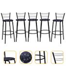 Banqueta Para Cozinha Americana Estrutura Preta Kit 5un Cadeira Balcão Bar Flórida Itagold