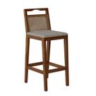 Banqueta para Cozinha Madeira Maciça Rattan Vittoria