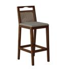 Banqueta para Cozinha Madeira Maciça Rattan Vittoria