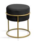 Banqueta para Quarto Sala Penteadeira Decoração Argola de Ferro Dourado Estilo Industrial Puff Moderno Redondo Banqueta para Quarto Sala Penteadeira Decoração Argola de Ferro Dourado Estilo Industrial Puff Moderno Redondo