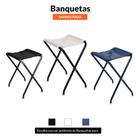 Banqueta para sauna fixa de metal com assento em nylon