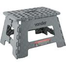 Banqueta plástica dobrável, cinza, altura 220 mm, VONDER
