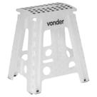 Banqueta Plástica Multiuso Dobrável 45cm Capacidade 150kg Vonder Branco