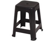 Banqueta Plastica Resistente Preta Aguenta Ate 120Kg