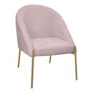 Banqueta Poltrona Lua Pé Metal Bouclê Ideal Para Sala Penteadeira Ou Salão