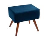 Banqueta Puf P/ Penteadeira Azul Decorativo Pés Palito
