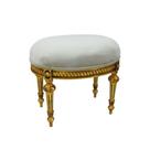 Banqueta Puff Classico Europeu Finos Entalhes Ouro Luxo
