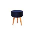 Banqueta Puff decorativo redondo pé palito tripé azul marinho Banqueta Puff decorativo redondo pé palito tripé azul marinho