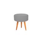 Banqueta Puff decorativo redondo pé palito tripé cinza Banqueta Puff decorativo redondo pé palito tripé cinza