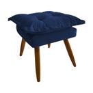 Banqueta Puff Opala Pés Palito Banco Sala Puf Retangular Azul Marinho