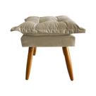 Banqueta Puff Opala Pés Palito Banco Sala Puf Retangular Bege