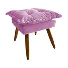 Banqueta Puff Opala Pés Palito Banco Sala Puf Retangular Rose