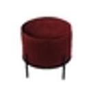 Banqueta Redonda Est. Vermelho Base Metal Preto Luxo
