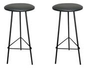 Banqueta Retro Alta Ferro Industrial Assento Peroba 70cm