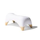 Banqueta sanitária TUSHY Ottoman Premium branco/bambu 7,5 polegadas
